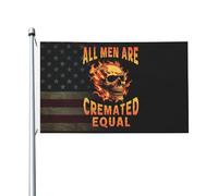 Drapeaux De Jardin All Men Are Cremated Equal Treer Drapeau Décorations Pelouse Drapeaux Pour Célébrations Patio Balcon Fête 90X150 CM