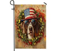 Drapeaux de jardin allemands à poils courts du 4 juillet 30,5 x 45,7 cm double face pour extérieur, fête de l'indépendance, drapeaux verticaux standard en toile pour maison, jardin, pelouse, drapeaux