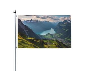 Drapeaux De Jardin Alpes Suisses Treer Drapeau Bannière Extérieure Toutes Les Saisons Pour Balcon Fête Jardinage 90X150 Cm