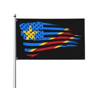 Drapeaux De Jardin America And Democratic Republic Of Congo Drapeau Fierté Durable Drapeaus Décoratif Résistant Bannières Extérieure Pour 90X152CM