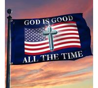 Drapeaux De Jardin Américain - Dieu Est Bon En Tout Temps Américain Drapeaux Décoratifs D'Extérieur Résistant Bannière De Cour Pour Intérieurs Défilé Jardins 90X150 Cm