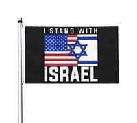 Drapeaux De Jardin Américain, Je Soutiens Israël Usa Pelouse Drapeaux Résiste Aux Intempéries Drapeau Extérieur Pour Jardinage Patio Ferme 90X150 Cm