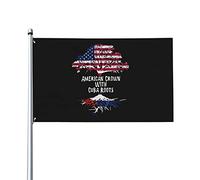 Drapeaux De Jardin American Crown With Cuba Roots Bannière Jardins Imperméabiliser Drapeau Fierté Résistant Drapeaus Décoratif Pour Festivals Défilé Balcon 90X152CM