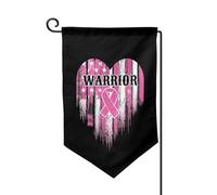 Drapeaux De Jardin American Heart Breast Cancers Warrior Bannière Extérieure Toutes Les Saisons Drapeau Extérieur Premium Garden Flag Pour Ferme Patio Célébrations S