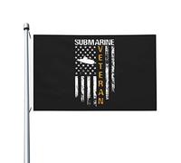 Drapeaux De Jardin American Submarine Veteran Drapeau Fierté Imperméabiliser Bannière Jardins Durable Drapeaus Décoratif Pour Festivals Défilé Balcon 90X152CM