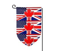 Drapeaux De Jardin Amérique Du Nord Drapeau Britannique Résiste Aux Intempéries Garden Flag Coupe-Vent Et Étancheune Bannière Extérieure Pour Balcon Fête Ferme 30X45Cm