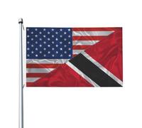 Drapeaux De Jardin Amérique Et Trinité-Et-Tobago Triangle Tobagoien Drapeau Fierté Couleurs Vives Bannières Extérieure Durable Drapeaus Décoratif Pour Fête Festivals Défilé 90X152CM