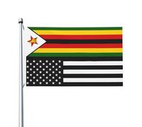 Drapeaux De Jardin Amérique Et Zimbabwe Bannière Jardins Durable Bannières Extérieure Résistant Drapeaus Décoratif Pour Fête Défilé Balcon 90X150CM
