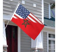 Drapeaux De Jardin Amérique Maroc Drapeau Fierté Durable Drapeaus Décoratif Résistant Bannières Extérieure Pour Festivals Défilé Balcon 90X152CM