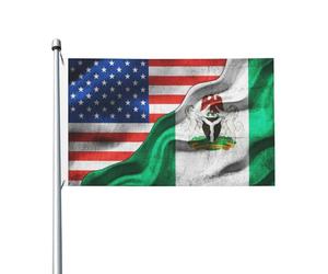 Drapeaux De Jardin Amérique Nigéria Nigérian Drapeau Fierté Durable Bannières Extérieure Résistant Drapeaus Décoratif Pour Festivals Défilé Balcon 90X150CM