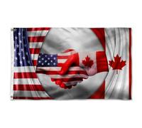 Drapeaux De Jardin Amitié Canada-Amérique Amitiés Entre Les États-Unis Et Le Canada Bannière De Cour Décoratif Bannières Extérieure Pour Festivals Extérieurs Balcon 90X150 Cm