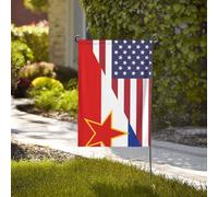 Drapeaux De Jardin Amitié Entre L'Amérique Et La Yougoslavie Drapeau Fierté Résistant Drapeaus Décoratif Imperméabiliser Bannières Extérieure Pour Festivals Fête Balcon 30X45CM