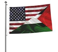 Drapeaux De Jardin Amitié Entre Les États-Unis Et La Palestine Bannière Jardins Durable Drapeau Fierté Imperméabiliser Drapeaus Décoratif Pour Festivals Défilé Balcon 90X152CM