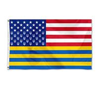 Drapeaux De Jardin Amitié Entre Les États-Unis Et L'Ukraine Garden Flag Bannière Extérieure Toutes Les Saisons Pour Patio Balcon Fête 90X150 Cm