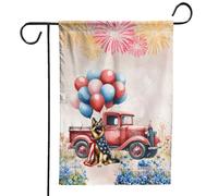 Drapeaux De Jardin Amoureux Des Chiens Alsaciens, Patriotique Et Vintage, Pour Le 4 Juillet, Jour Commémoratif De L'Indépendance Bannière Jardins Couleurs Vives Drapeaus Décoratif Pour 30X45CM