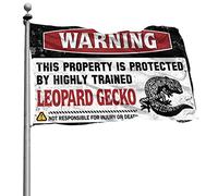 Drapeaux de jardin amusants avertissant que cette propriété est protégée par un drapeau gecko léopard hautement formé pour dortoirs Lake House Decor (taille : 120 x 180 cm)