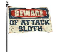Drapeaux de jardin amusants « Beware of Attack » Drapeaux de drapeau paresseux pour dortoirs, décoration de maison de lac (taille : 152 x 244 cm)
