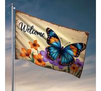 Drapeaux de jardin amusants Bienvenue dans notre jardin ! Drapeaux pour votre chambre Man Cave Bar (30 x 45 cm)