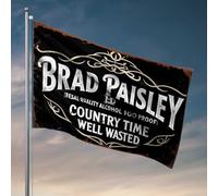 Drapeaux de jardin amusants Brad Paisley's Country Time : une célébration de moments gaspillés, drapeaux universitaires pour dortoir, drapeaux pour adolescents (152 x 244 cm)