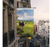 Drapeaux de jardin amusants de 0,9 x 1,5 m pour l'extérieur - Bannière amusante de vaches pâturant - Drapeau de jardin double face - Bannières de bienvenue pour la maison, la pelouse, la décoration
