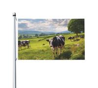 Drapeaux de jardin amusants de 0,9 x 1,5 m pour l'extérieur - Bannière amusante de vaches pâturant - Drapeau de jardin double face - Bannières de bienvenue pour la maison, la pelouse, la décoration