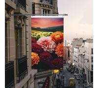 Drapeaux de jardin amusants de 0,9 x 1,5 m pour l'extérieur - Belles fleurs colorées - Drapeau de jardin imprimé double face - Bannières de bienvenue pour la maison, la pelouse, la décoration