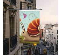 Drapeaux de jardin amusants de 0,9 x 1,5 m pour l'extérieur - Motif escargot mignon - Drapeau de jardin double face - Bannières de bienvenue pour la maison, la pelouse, la décoration d'intérieur