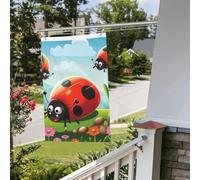 Drapeaux de jardin amusants de 6,1 x 0,9 m pour l'extérieur, bannière amusante en forme de coccinelle, drapeau de jardin, bannière de bienvenue pour maison, pelouse, intérieur/extérieur