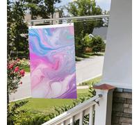 Drapeaux de jardin amusants de 6,1 x 0,9 m pour l'extérieur, bannière amusante en marbre coloré, bleu pastel, violet, drapeau de jardin, bannière de bienvenue pour la maison, la pelouse, les drapeaux