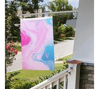 Drapeaux de jardin amusants de 6,1 x 0,9 m pour l'extérieur, bannière amusante en marbre coloré, bleu pastel, violet, drapeau de jardin, bannière de bienvenue pour la maison, la pelouse, les drapeaux