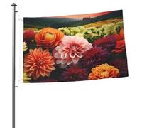 Drapeaux de jardin amusants de 6,1 x 0,9 m pour l'extérieur - Belles fleurs colorées - Drapeau de jardin imprimé double face - Bannières de bienvenue pour la maison, la pelouse, la décoration