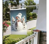 Drapeaux de jardin amusants de 6,1 x 0,9 m pour l'extérieur - Bonhomme de neige heureux - Drapeau de jardin imprimé double face - Bannières de bienvenue pour la maison, la pelouse, la décoration