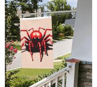 Drapeaux de jardin amusants de 6,1 x 0,9 m pour l'extérieur - Jolie petite araignée rouge - Drapeau de jardin imprimé double face - Bannières de bienvenue pour la maison, la pelouse, la décoration