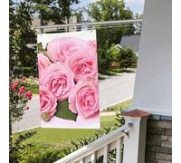 Drapeaux de jardin amusants de 6,1 x 0,9 m pour l'extérieur, roses fraîches, drapeau de jardin, bannière de bienvenue pour maison, pelouse, intérieur/extérieur