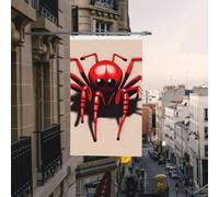 Drapeaux de jardin amusants de 9,6 x 1,5 m pour l'extérieur - Jolie petite araignée rouge - Drapeau de jardin imprimé double face - Bannières de bienvenue pour la maison, la pelouse, la décoration