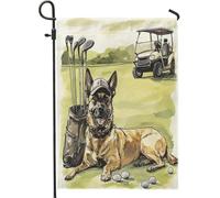Drapeaux de jardin amusants en forme de chien malinois belge - 30,5 x 45,7 cm - Double face pour décoration extérieure, golf, sport, chiot - Joli drapeau amusant pour animal de compagnie - Petit