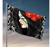 Drapeaux de jardin amusants en nid d'abeille floral : drapeau artistique esthétique, décoration d'automne, drapeaux d'extérieur cool pour chambre (120 x 180 cm)