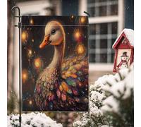 Drapeaux de jardin amusants « Merry Christmas » en forme d'oie - 30,5 x 45,7 cm - Double face pour décoration extérieure, drapeau de Noël fantaisie pour enfant, drapeau en toile pour les vacances, le