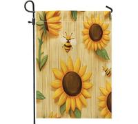Drapeaux de jardin amusants pour enfants, 30,5 x 45,7 cm, double face pour décoration extérieure, tournesol de dessin animé, insectes, drapeau de maison, joli dessin animé, petit drapeau de pelouse
