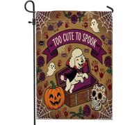 Drapeaux de jardin amusants pour Halloween - 30,5 x 45,7 cm - Double face pour décoration extérieure - Motif cercueil gothique effrayant - Drapeau de maison, petit drapeau effrayant pour pelouse