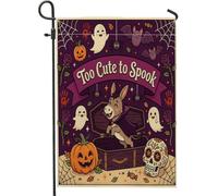 Drapeaux de jardin amusants pour Halloween, 30,5 x 45,7 cm, double face pour décoration extérieure, motif cercueil effrayant, fantôme gothique, drapeau de maison, drapeau effrayant pour l'extérieur