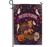 Drapeaux de jardin amusants pour Halloween - 30,5 x 45,7 cm - Double face pour décoration extérieure - Motif cercueil gothique effrayant - Drapeau de maison - Petit drapeau de pelouse