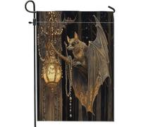 Drapeaux de jardin amusants pour Halloween, chauve-souris, 30,5 x 45,7 cm, double face pour l'extérieur, arbre de forêt magique, drapeaux verticaux standard en toile pour maison, jardin, pelouse