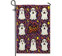 Drapeaux de jardin amusants pour Halloween, cochon d'Inde, 30,5 x 45,7 cm, double face pour l'extérieur, motif fantôme animal effrayant et effrayant, drapeau de maison, drapeau effrayant pour la cour