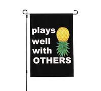 Drapeaux De Jardin Ananas À L'Envers Jouez Bien Avec Les Autres Échangistes Drôles Drapeau Fierté Decoration Drapeaus Décoratif Durable Bannières Extérieure Pour Fête Défilé Balcon 30X45CM