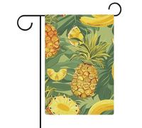Drapeaux de jardin ananas et bananes - 30,5 x 45,7 cm - Drapeau extérieur double face - Drapeau de cour d'été - Drapeau floral de bienvenue - Drapeaux de jardin saisonniers - Décorations de vacances