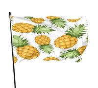Drapeaux De Jardin Ananas Fruit Jaune Tropical Juteux Aliment Feuilles Vertes Drapeau Fierté Decoration Drapeaus Décoratif Résistant Bannières Extérieure Pour Défilé Balcon Festivals 90X152CM