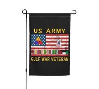 Drapeaux De Jardin Ancien Combattant De La 4E Division Blindée, Durant La Guerre Du Golfe Bannière Jardins Résistant Drapeau Fierté Durable Bannières Extérieure Pour Fête Festivals 30X45CM