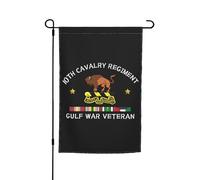 Drapeaux De Jardin Ancien Combattant De La Guerre Du Golfe, 10E Régiment De Cavalerie Bannière Jardins Decoration Bannières Extérieure Imperméabiliser Drapeaus Décoratif Pour Fête 30X45CM