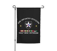Drapeaux De Jardin Ancien Combattant De La Guerre Du Golfe, 2E Division D'Infanterie Bannières Extérieure Imperméabiliser Bannière Jardins Résistant Drapeaus Décoratif Pour Fête 30X45CM